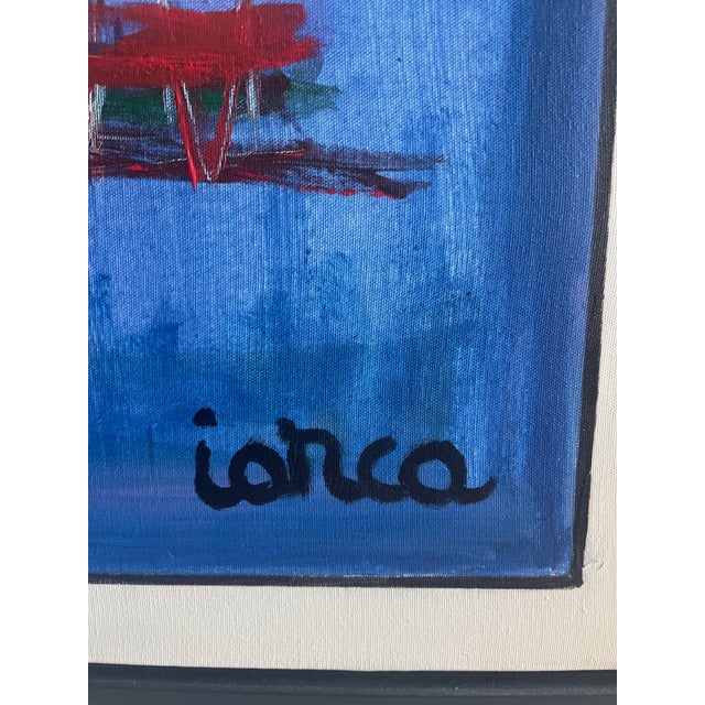 Contemporary Abstract Chicago Skyline Original Painting on Canvas by Costel Iarca For Sale - Image 9 of 10