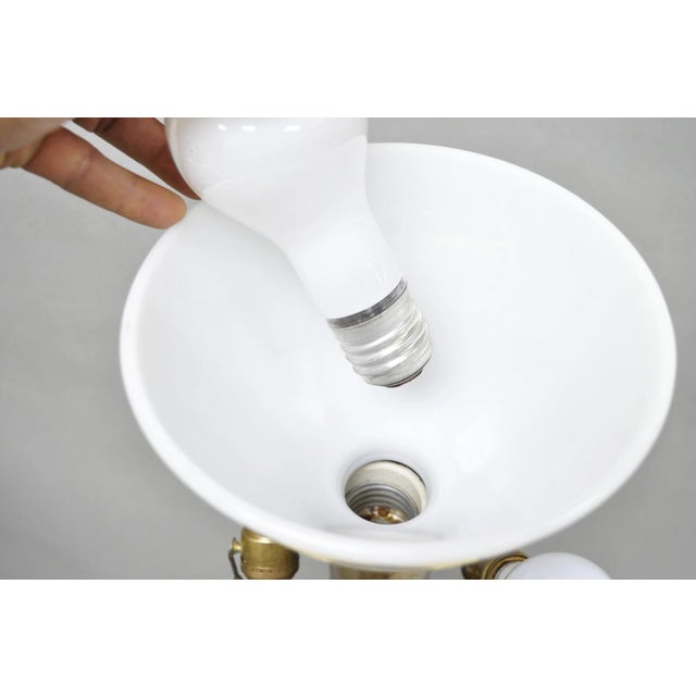 Vintage Chinoiserie English Regency Style Carved Wood Side Table Floor Lamp For Sale - Image 9 of 15