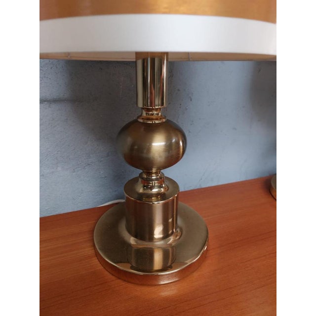 Mid-Century Golden Table Lamps, 1970s, Set of 2 For Sale - Image 10 of 18