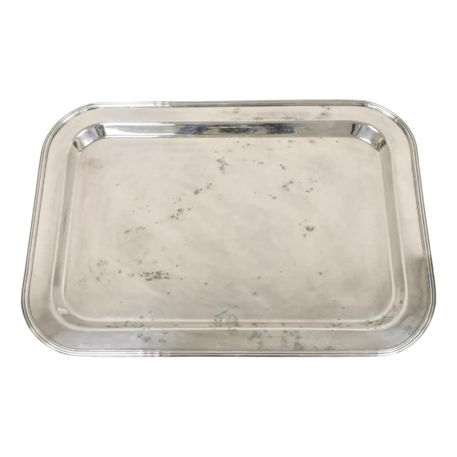 Vintage Devon Argentina Large English Regency Silver Plated Serving Platter Tray For Sale