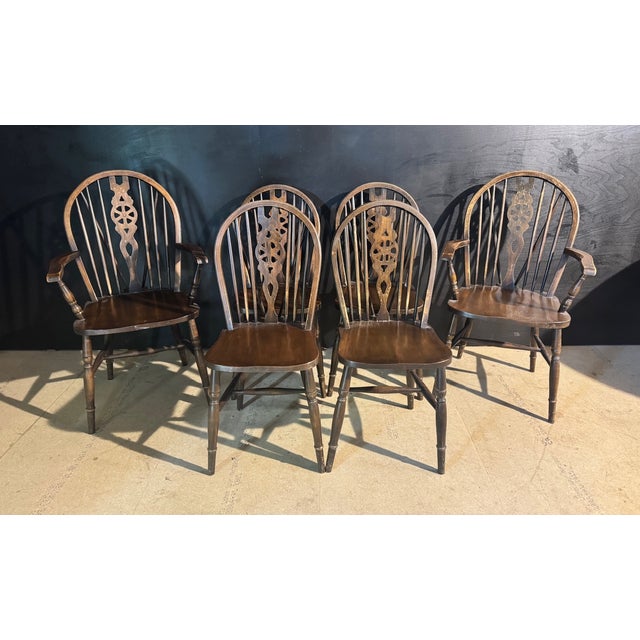 Wheel Back Dining Chairs, 1960s, Set of 6 For Sale - Image 11 of 11