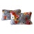 Pair of Blue Floral Vintage Fabric Lumbar Pillow Covers For Sale