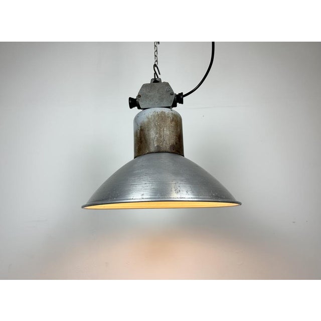 Industrial Aluminium Pendant Lamp from Polam Wilkasy, 1960s For Sale - Image 12 of 18