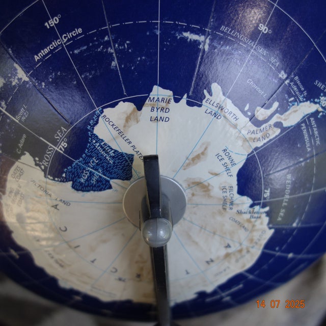 1990s Replogle Globe Art Deco Base, Deep Blue For Sale - Image 10 of 14