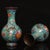Late 19th Century Pair of Turquoise Cloisonné Enamel Lotus Vases For Sale - Image 4 of 9