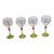 Late 20th Century Festivo Italian Wine Glasses Green & Red Stem - Set of Four For Sale