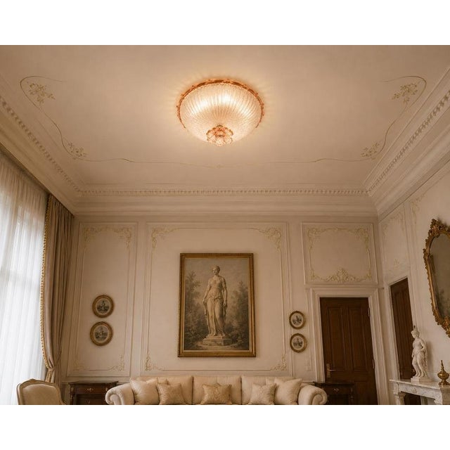 Pink Murano Glass Ceiling Light, 1980s For Sale - Image 6 of 12