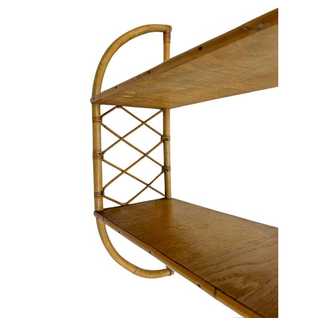 French Rattan Bamboo Wall Shelf, 1960s For Sale - Image 6 of 14