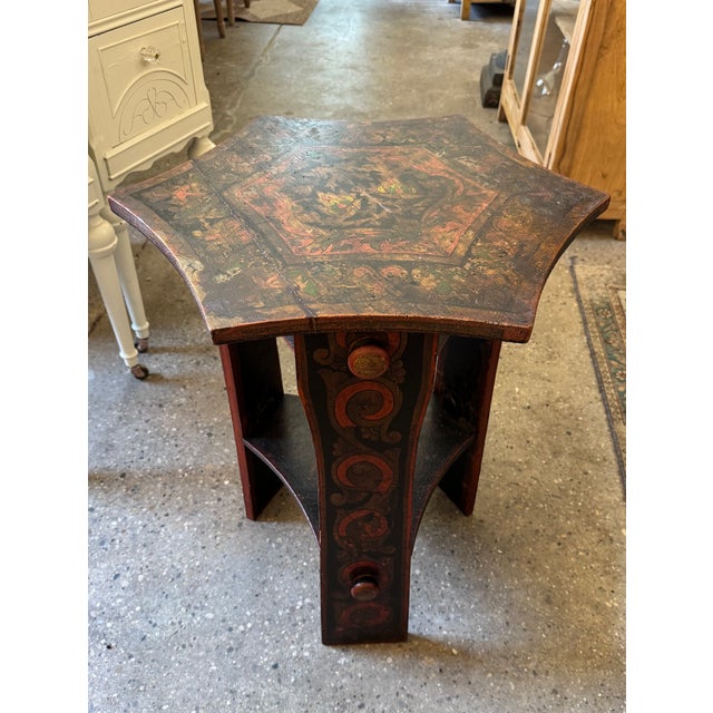 Mid 19th Century Hand-Painted Khokhloma Russian Tea Table For Sale - Image 6 of 12