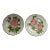Vintage Mid 20th Century Hand Painted Pink Cottage Roses Porcelain Plates - a Pair For Sale