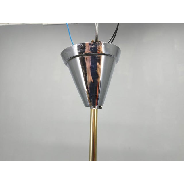 Art Deco Chandelier in Marble, Glass, Brass & Chrome, 1930s For Sale - Image 10 of 14