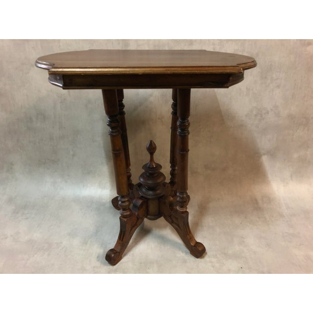 Maroon Antique French Mahogany Side Table For Sale - Image 8 of 8