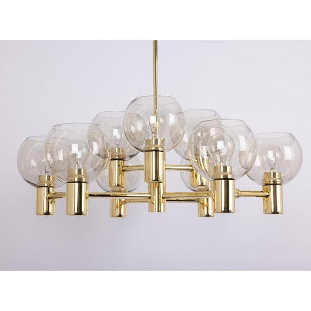 Large Vintage Brass Chandelier, Germany, 1960s For Sale - Image 3 of 13