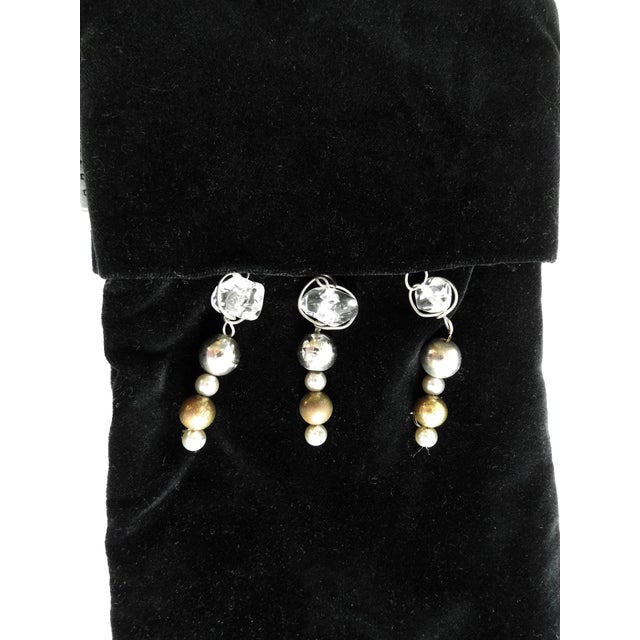 1990s 1990s Pamela Robins Chicago Black Velvet Stocking With Beaded Crystal Charms For Sale - Image 5 of 5