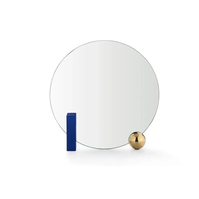 Design by wuu table mirror •measures: w 50, d 9, h 50 cm. Rectangular block in ash veneer painted metal or green marble...