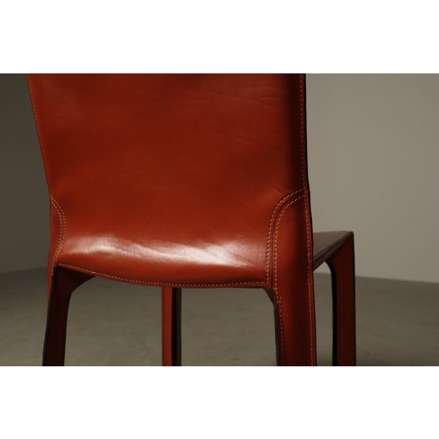 Cassina Vintage Cab 412 Dining Chairs by Mario Bellini for Cassina, 1970s, Set of 4 For Sale - Image 4 of 16