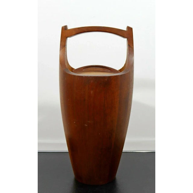 Mid-Century Modern 1960s Scandinavian Danish Teak Ice Bucket For Sale - Image 3 of 9