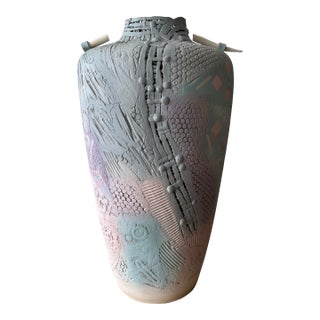 Monumental Gail Markiewicz Hand Built Sculptural Ceramic Vessel, Signed For Sale