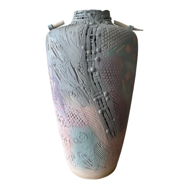 Monumental Gail Markiewicz Hand Built Sculptural Ceramic Vessel, Signed For Sale