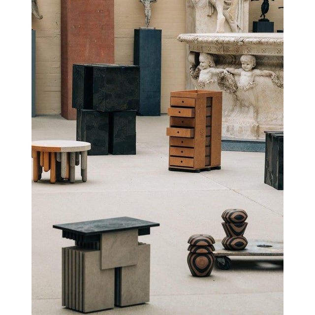 Gray Matek Space Invader Side Table in Recycled Composite by Project Materia For Sale - Image 8 of 9