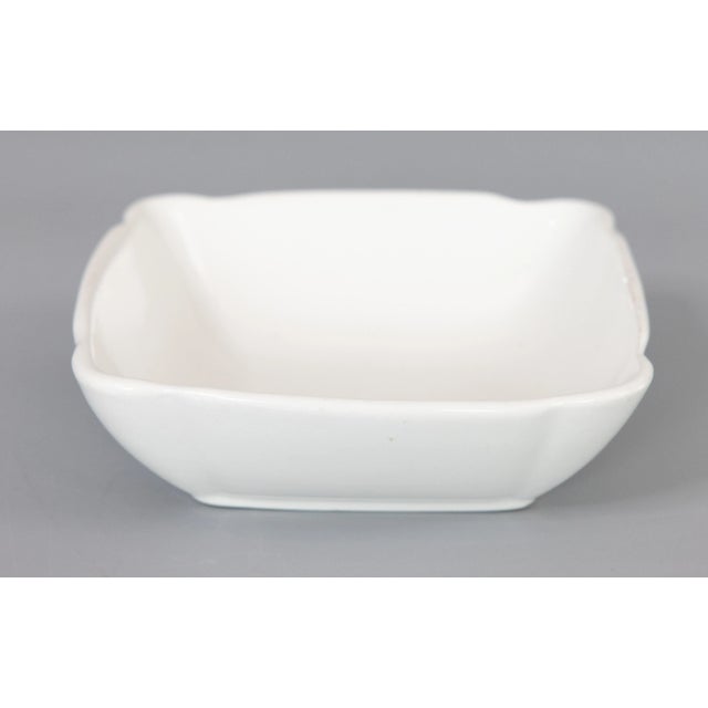 Victorian Antique 19th C. English White Ironstone Fluted Square Bowl For Sale - Image 3 of 5