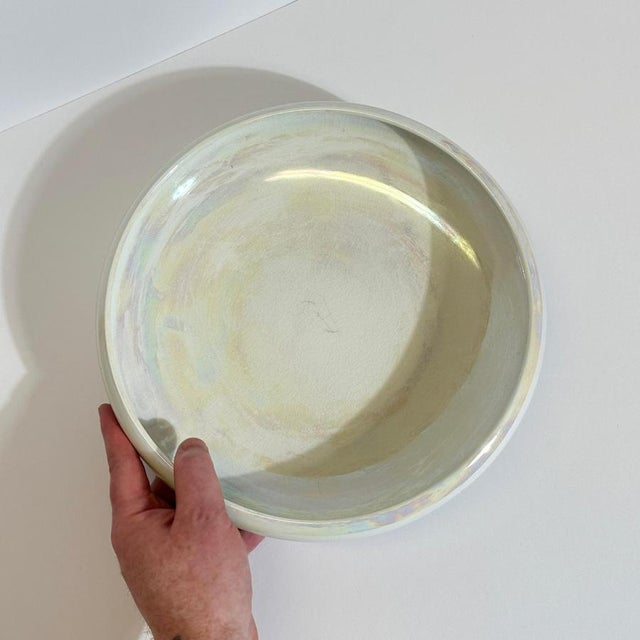 1930s Art Deco White Lustre Porcelain Bowl by Arkinstall & Sons for Staff, England, 1930s For Sale - Image 5 of 12