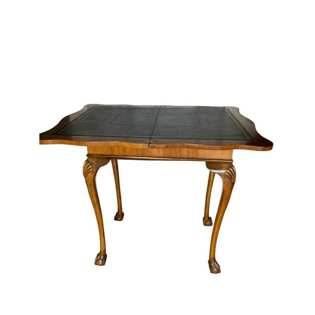 Brown George II Style Fold-Over Game Table in Walnut, 1920 For Sale - Image 8 of 15