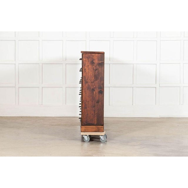 Brown Large French Fruitwood Workshop Bank in Pine, 1920 For Sale - Image 8 of 14