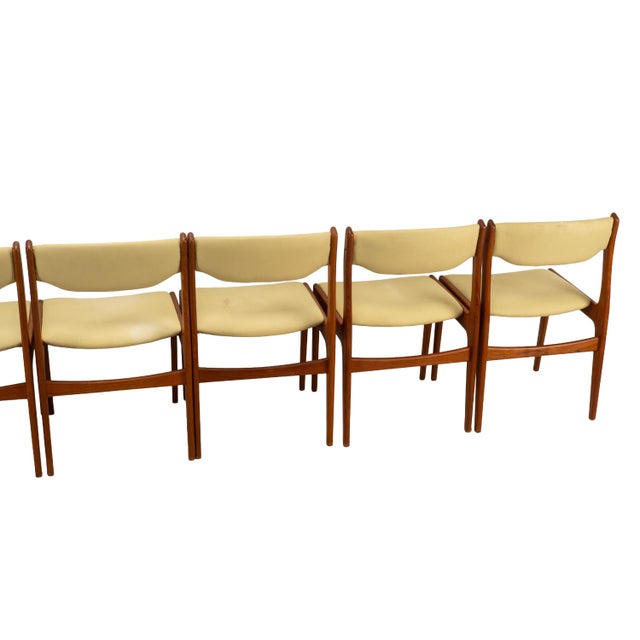 1980s Set of 8 Danish Modern Solid Teak Dining Chairs Acquired From D-Scan For Sale - Image 17 of 18
