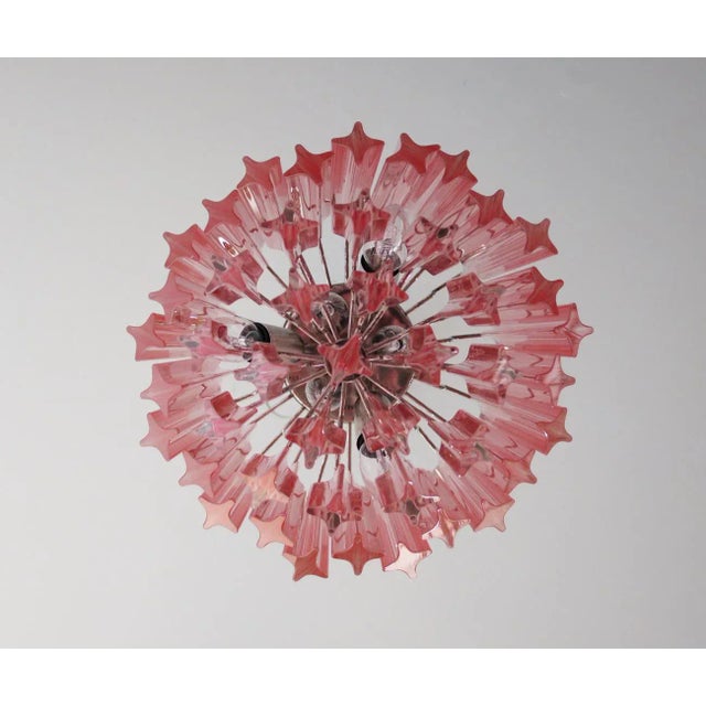 Quadriedri Murano Chandelier – 47 Pink Prisms For Sale In Los Angeles - Image 6 of 9