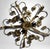 Metal Vintage Italian Florentine Style Gilt Wrought Iron Flush Mount Ceiling Light For Sale - Image 7 of 18