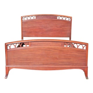 Vintage Mahogany Federal Style Double Full Size Bed For Sale