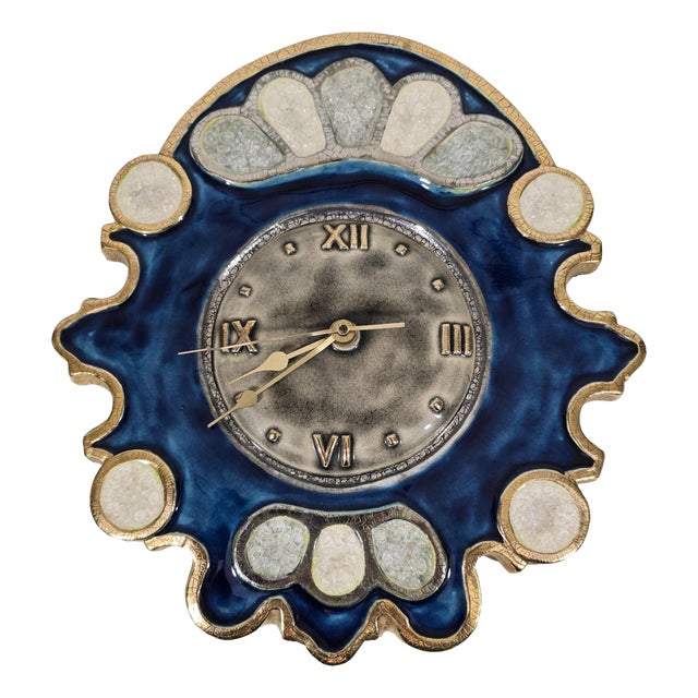 Ceramic Baroque Wall Clock by Mithé Espelt, 1950s For Sale