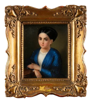 Natale Schiavoni, Portrait of His Sister, 18th Century, Oil on Cardboard, Framed