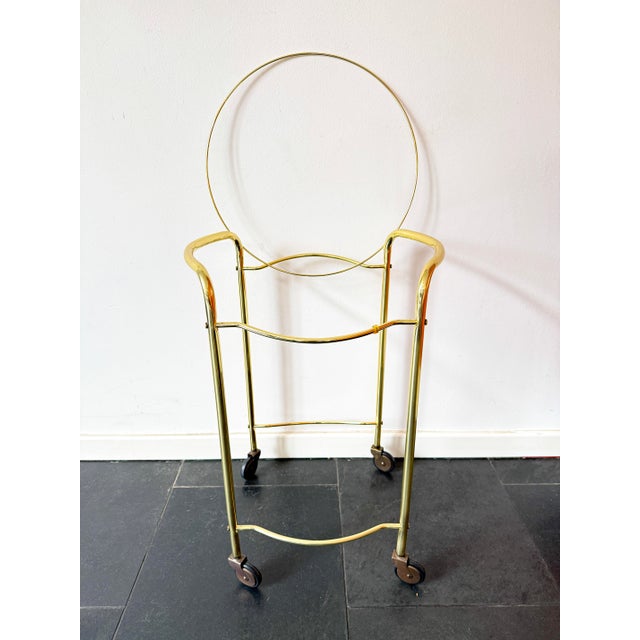 Vintage Brass Serving Bar Cart with Smoked Glass Shelves, 1970s For Sale - Image 11 of 14