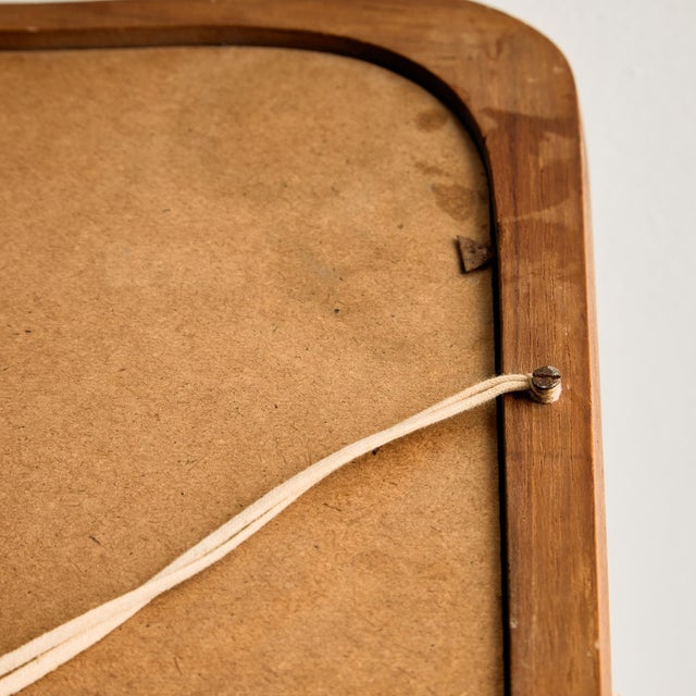 Brown Teak Framed Mirror, 1960s For Sale - Image 8 of 9