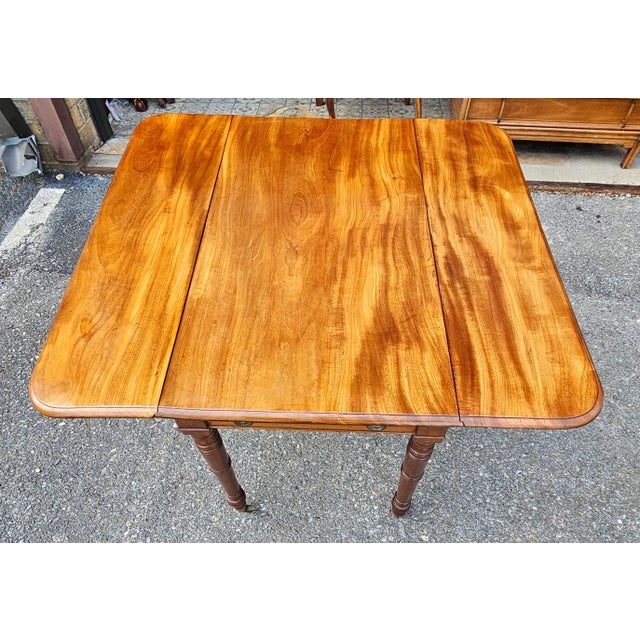 Late Federal Fruitwood Single Drawer Dropleaf Pembroke Table, Circa 1800s For Sale - Image 10 of 12