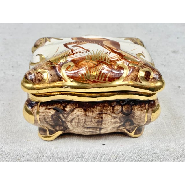 Vintage Belgian Ceramic Deer Box For Sale - Image 13 of 13