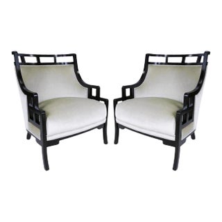 Jay Spectre "Wallis Simpson" Armchairs - A Pair For Sale