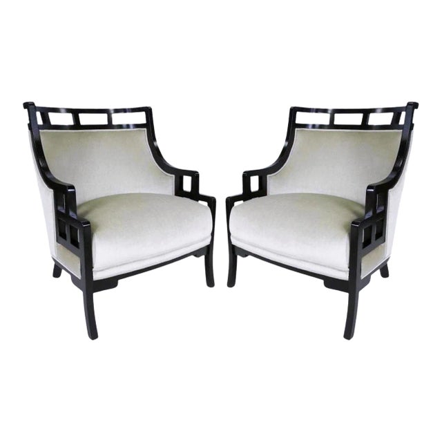 Jay Spectre "Wallis Simpson" Armchairs - A Pair For Sale