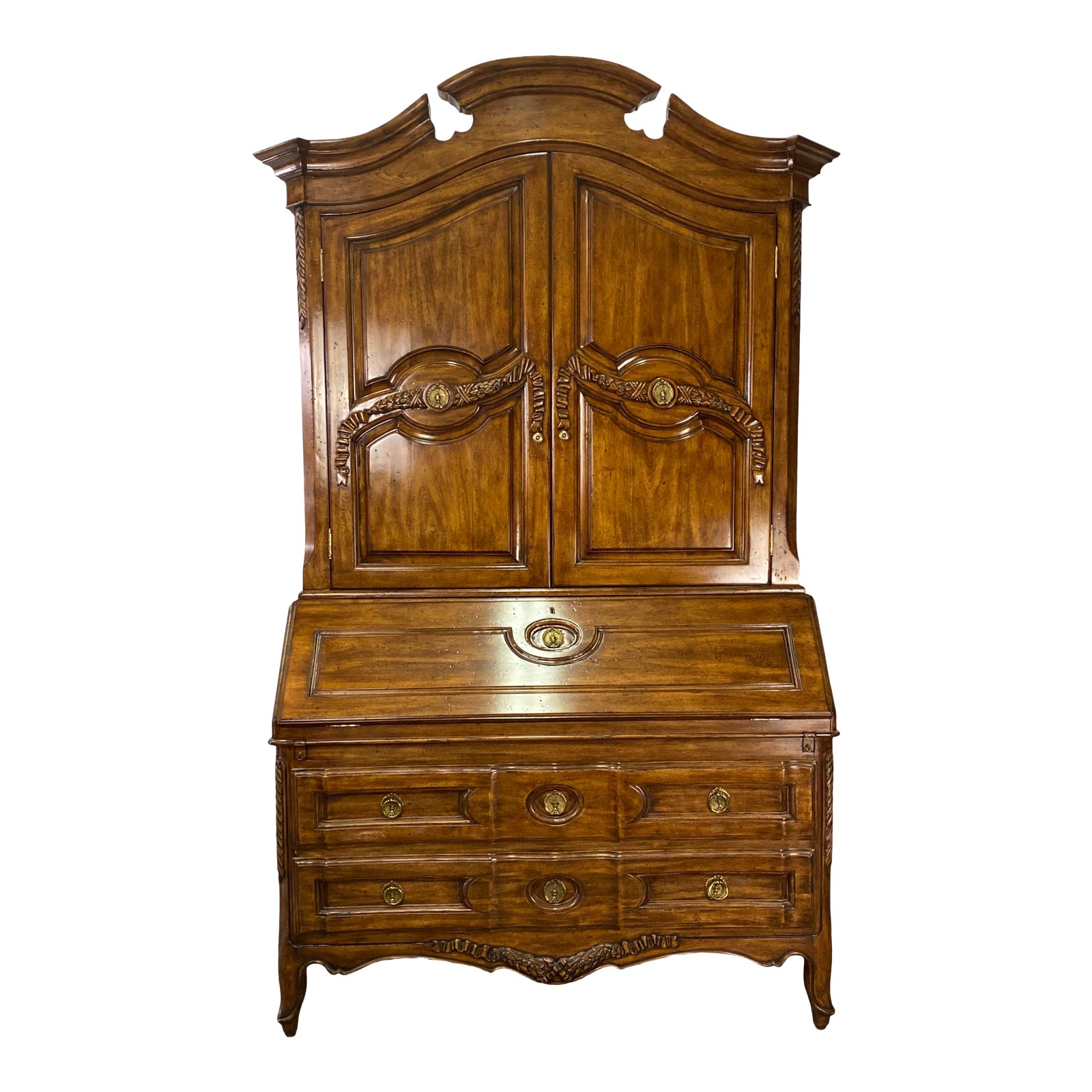 Vintage French Provincial Walnut Secretary Desk Hutch Chairish