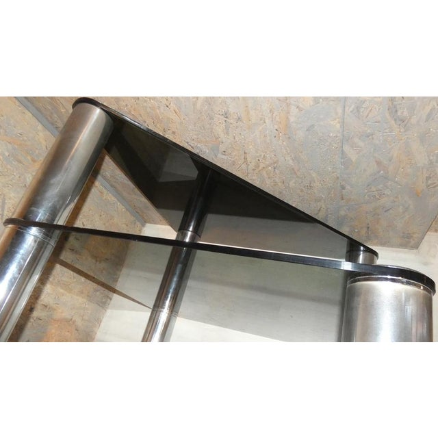 Metal Italian Table in Crystal and Steel by Marco Zanuso for Zanotta, 1960s For Sale - Image 7 of 18