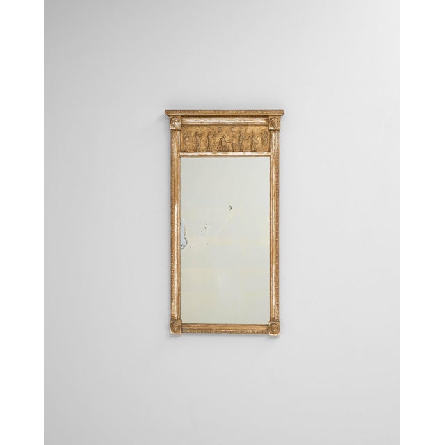 1900s French Wooden Mirror With Carved Figures For Sale - Image 16 of 18