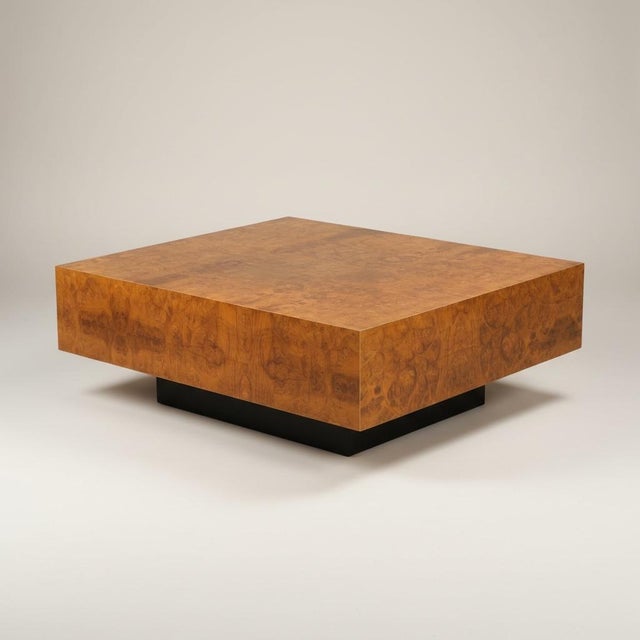 1970s Modern Burl Wood Milo Baughman Style Coffee Table For Sale In Atlanta - Image 6 of 6