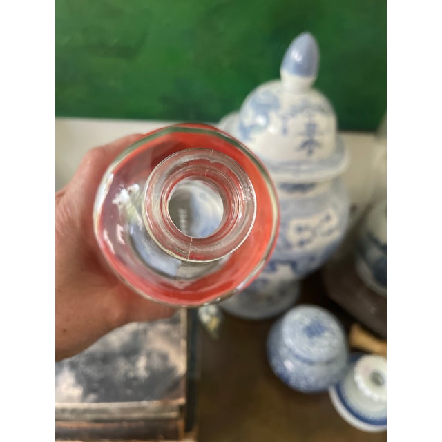 Late 20th Century French Chinoiserie Glass Decanter For Sale - Image 4 of 9