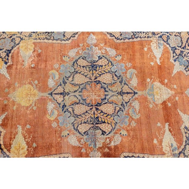 Fine Antique Persian Silk Heriz Rug 3'9'' X 5'3'' For Sale In New York - Image 6 of 12