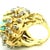 1960s 18k Gold Turquoise and Diamond Freeform Cocktail Ring, Size 7.5 For Sale - Image 12 of 17