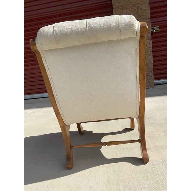 Ivory Mid-Century Japanese Showa Era "Obi" Slipper Chair & Ottoman - 2 Piece Set For Sale - Image 8 of 15