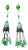 Art Deco Green Glass Beaded Tassel Earrings, 1920s, Set of 2 For Sale