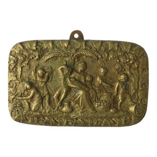 French Neoclassical Style Gold Gilt Bronze Wall Art, Circa Late 19th Century For Sale